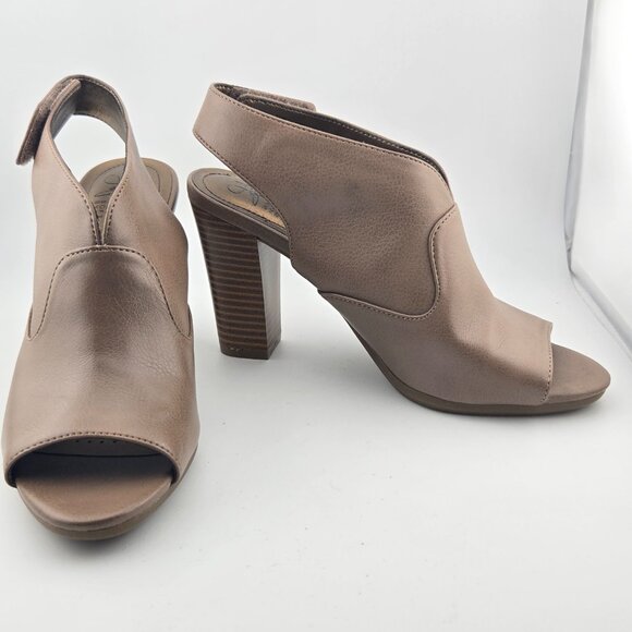 LifeStride “Naomi” Dress Sandal – Taupe/Beige Peep-Toe Bootie Womens size 6M - Picture 7 of 10
